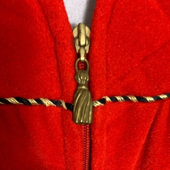Vanity Fair Red Maxi Robe Size M Long Sleeve Tassel Zipper Cozy Loungewear USA - Picture 6 of 14